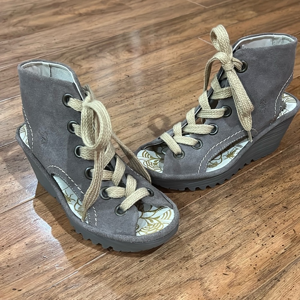 Fly London Lace Up Wedges